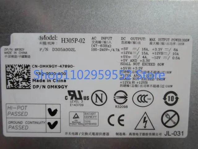 Alt view image 2 of 2 - 1Pcs for 380 desktop power supply 780MT power supply 305W MK9GY