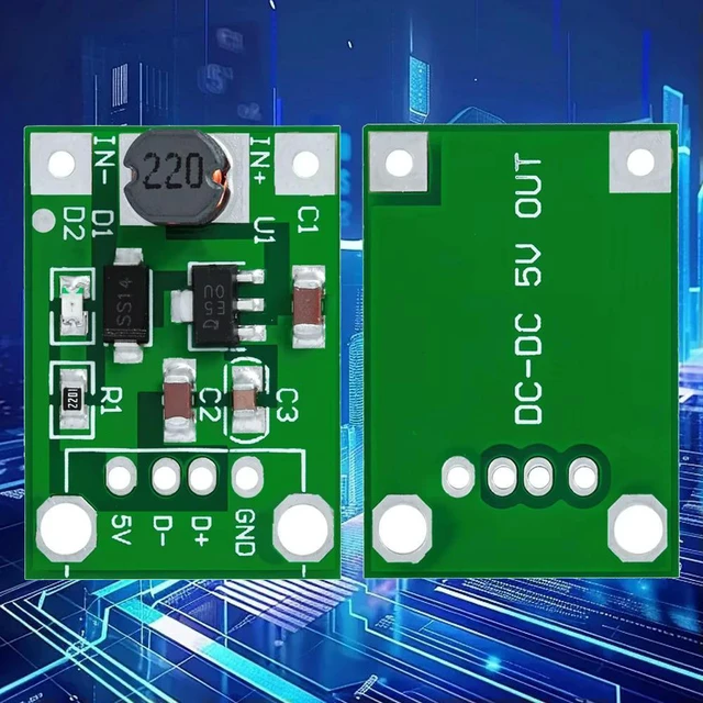 Alt view image 3 of 3 - Mini DC-DC Step-Up Boost Converter Module, 1V-5V Input to 5V 600mA Output, for DIY Electronic Projects