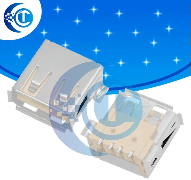 Main image of 10PCS PCB Mount USB-A Female Connectors - Reliable Standard Solder Jacks for DIY Electronics