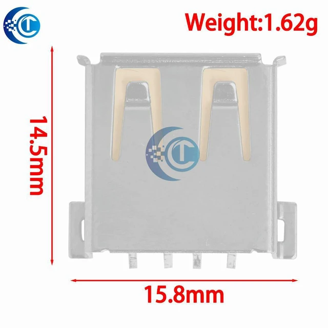 Alt view image 3 of 3 - 10PCS PCB Mount USB-A Female Connectors - Reliable Standard Solder Jacks for DIY Electronics