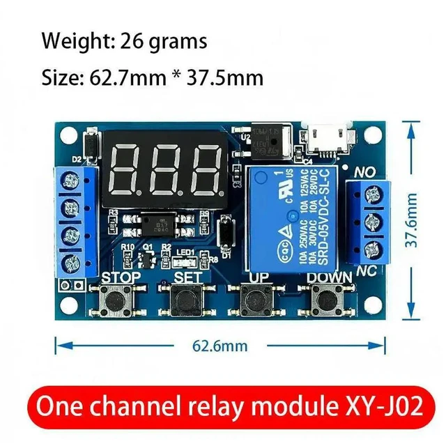 Alt view image 2 of 3 - One Relay Module XY-J02 Time Delay Power Cut Off Trigger Delay Cycle Timing Circuit switch