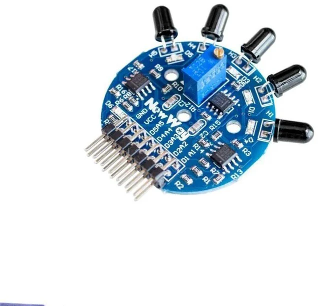 Alt view image 2 of 3 - 5 channel flame five channel flame sensor module analog digital dual output fire extinguishing robot