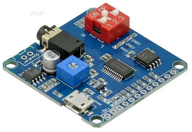 Alt view image 2 of 3 - Voice Sound Playback Module MP3 Player Module UART I/O Trigger Class D Amplifier Board 5W 8M DY-SV8F SD/TF Card