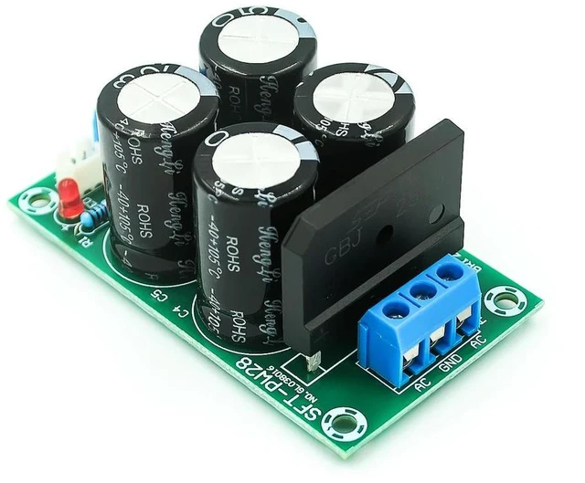 Main image of PW28 Dual Power Filter Power Amplifier Board Rectifier High Current 25A Flat Bridge Unregulated Power Supply Board DIY
