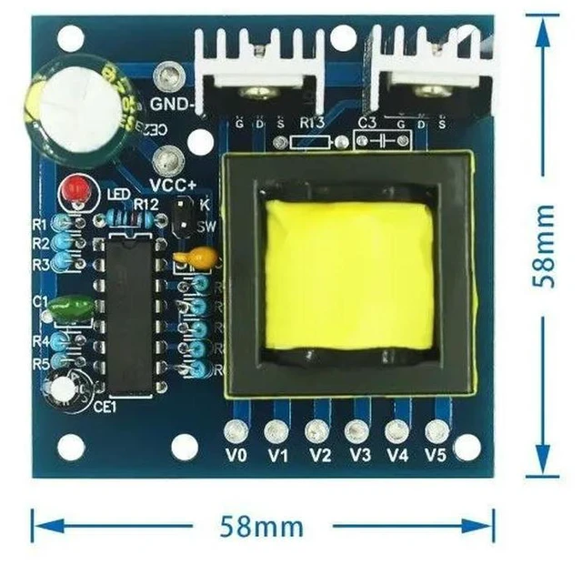 Alt view image 2 of 3 - 150W Car DC 12V to AC 110V 220V 20KHZ Power Inverter Charger Converter Boost Board high frequency square wave