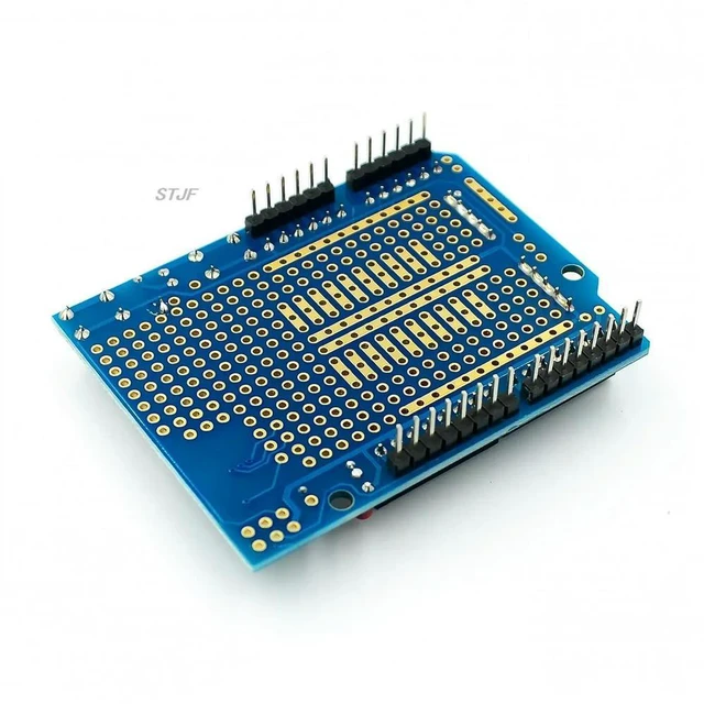 Alt view image 3 of 3 - UNO Proto Shield prototype expansion board with SYB-170 mini breadboard based UNO ProtoShield