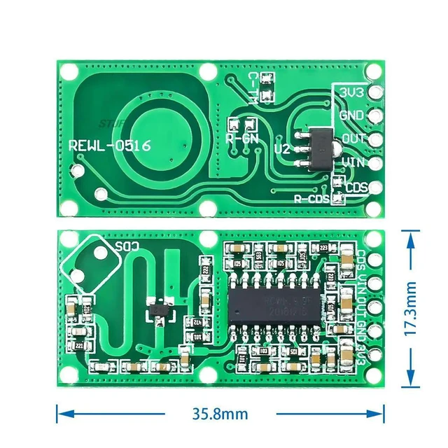 Alt view image 3 of 3 - 5PCS/LOT RCWL-0516 microwave radar sensor module Human body induction switch module ligent sensor