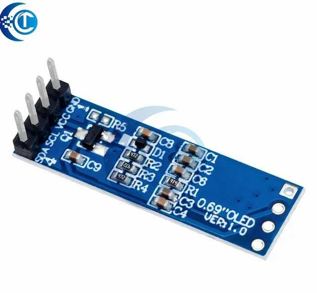 Alt view image 3 of 3 - 0.69 inch 96x16 OLED Display Module White Display 0.69" SSD1306 LCD Screen Control Board For 3-5.5V IIC Interface