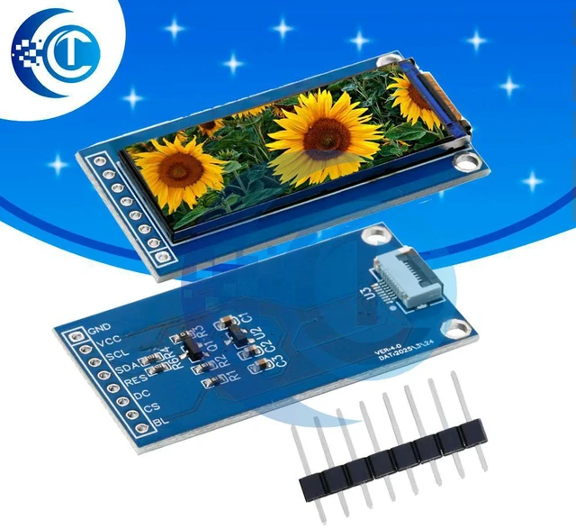Main image of GC9107 1.45 Inch TFT LCD Module: 60×160 Small Full-View Screen SPI Color Display for