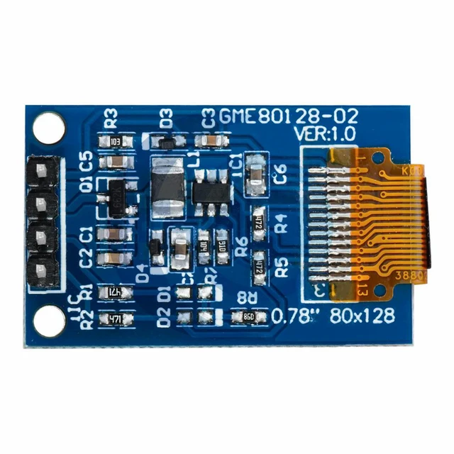 Alt view image 3 of 3 - For -Compatible 0.78" White OLED Module - 128×80 Resolution SH1107 SPI Display