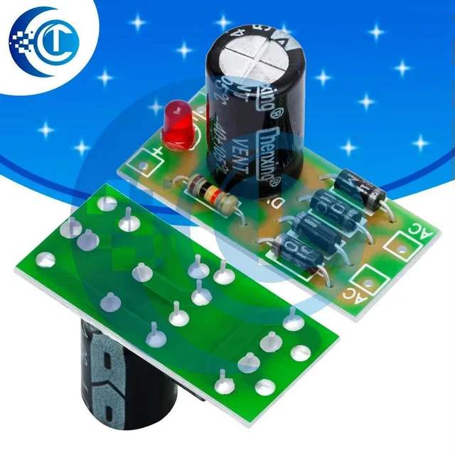 Main image of 12V 1A AC-DC Power Converter Module (1PC): 1N4007 Full-Bridge Rectifier With Filter Circuit