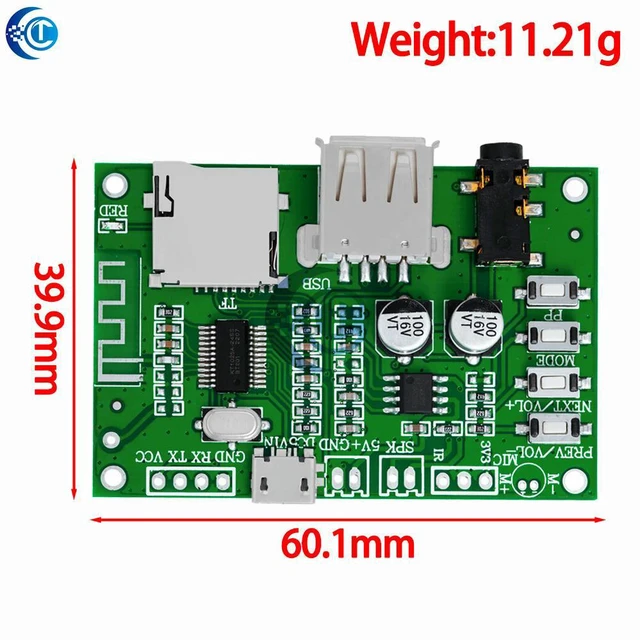 Alt view image 2 of 3 - BT201 Dual Mode 5.0 Bluetooth Lossless Audio Power Amplifier Board Module Tf Card U Disk Ble Spp Serial Port Transparent Trans