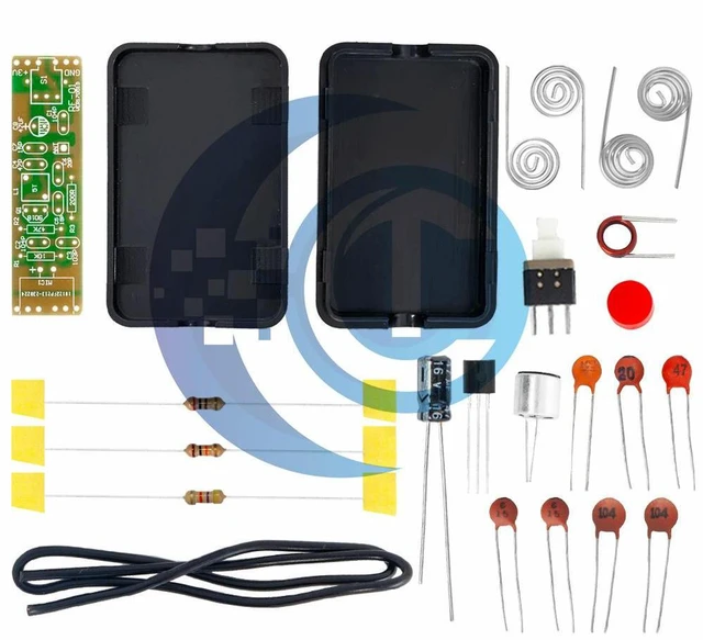 Alt view image 2 of 3 - FM Frequency Modulation Microphone Module 70-110MHz 1.5V Transmitter Board Parts Kits Electronic Suite + Shell DIY Kit