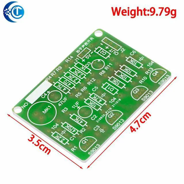 Alt view image 2 of 3 - CLT Clap-Activated Sound Sensor Switch Kit - DIY Acoustic Control Set with Integrated PCB Module