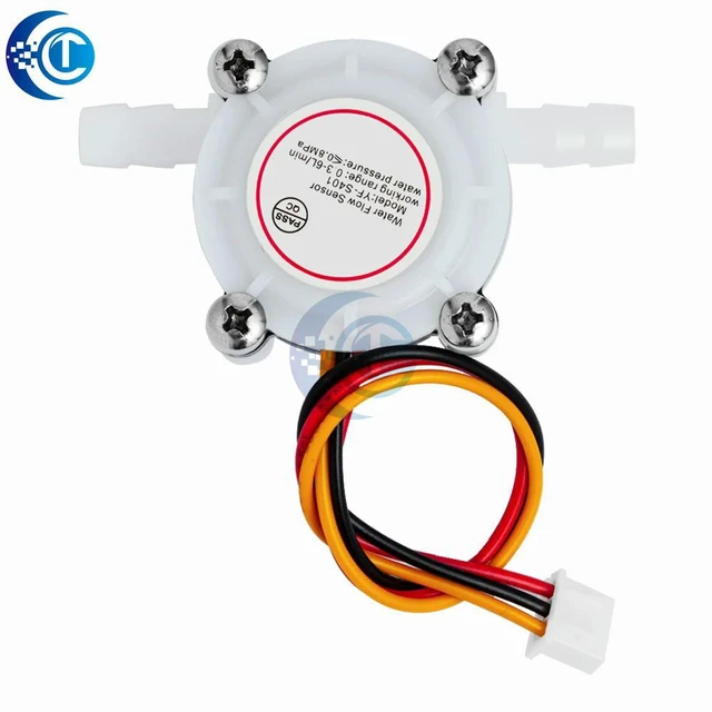 Alt view image 2 of 3 - Hot Water Coffee Flow Sensor Switch Meter Flowmeter Counter 0.3-6L/min YF-S401 YFS401