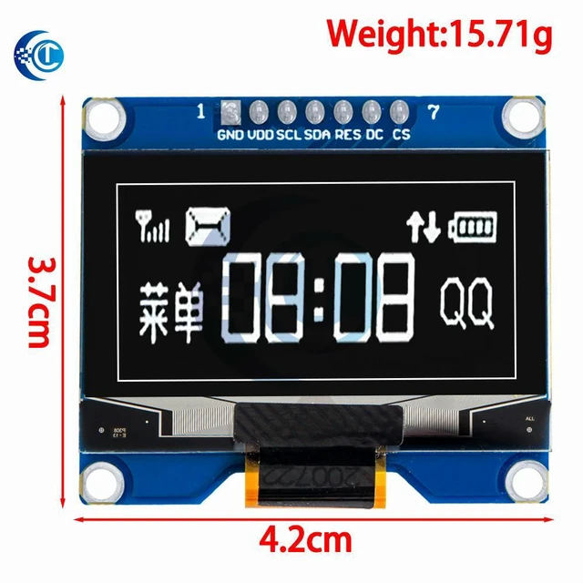 Alt view image 3 of 3 - 1.54-inch 128x64 OLED Display Module SSD1309 Driver IC (SSD1306 Compatible) 7-PIN SPI Interffor