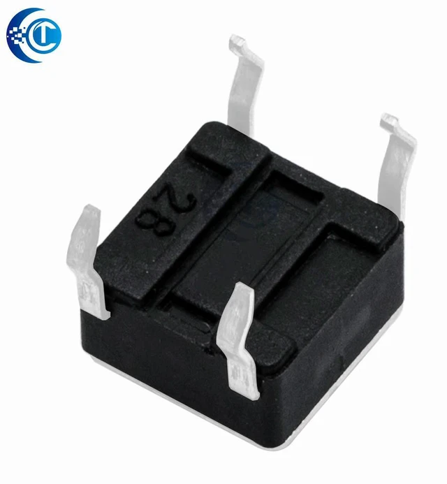 Alt view image 2 of 3 - 100PCS Tactile Switch Momentary Tact 6x6x5 6*6*5mm DIP Middle 4pin ever