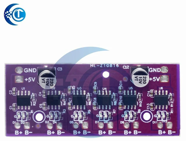 Alt view image 2 of 3 - 6*1A Lithium Charging Module DC 5V PCB Circuit Board Charger Array for 4.2V Lithium Electric Accessories