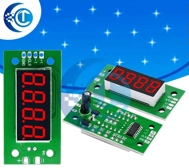 Main image of 0-9999 Digital Counter Module: DC 4-25V LED Display with Low-Level Switching & Power-Off Memory Function