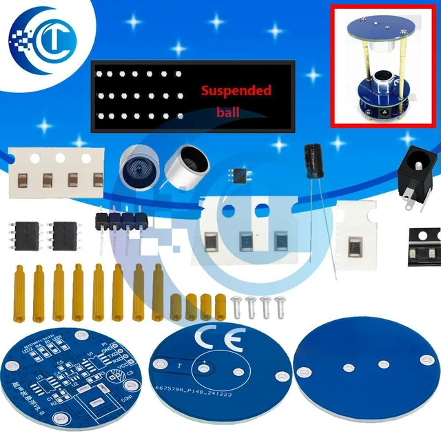 Main image of DIY Ultrasonic Levitation Kit Floating Standing Wave Controller DIY Soldering Electronic Components Kit Acoustic Suspension 12V