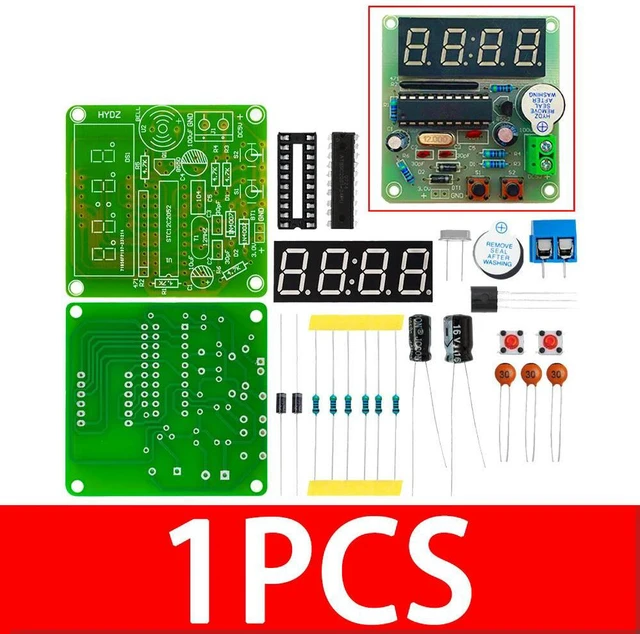 Main image of DIY 4-Bit Digital Clock Electronic Kit - AT89C2051 MCU, 3.7V-5.5V for Electronics Hobbyists
