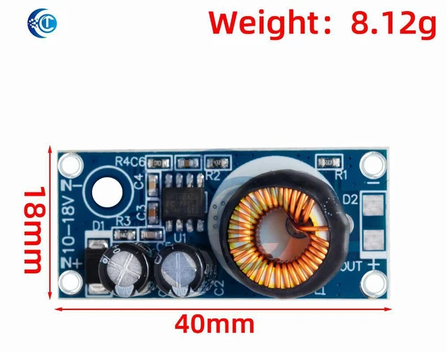 Alt view image 3 of 3 - High-Efficiency MP1484EN Power Module - 10V-18V to 5V Buck Converter with Heat Sink for RC Model Aircraft