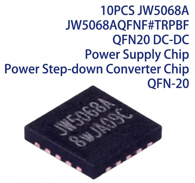 Main image of 10PCS JW5068A JW5068AQFNF#TRPBF QFN20 DC-DC Power Supply Chip Power Step-down Converter Chip QFN-20
