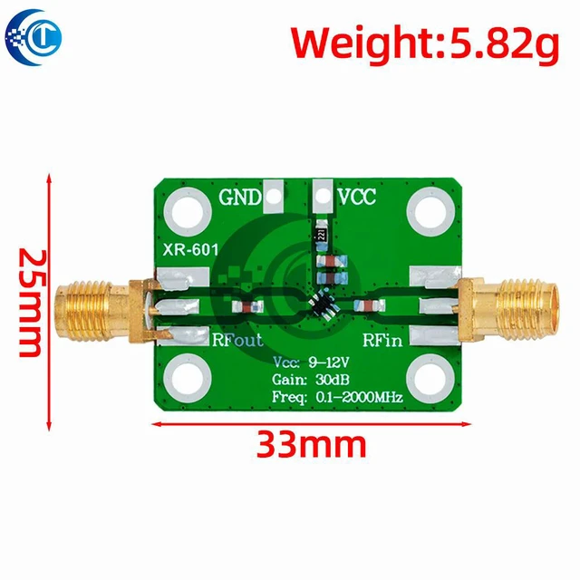 Alt view image 2 of 3 - 0.1-2000MHz RF Wideband Amplifier High Gain 30dB Low-noise Amplifier LNA Development Board