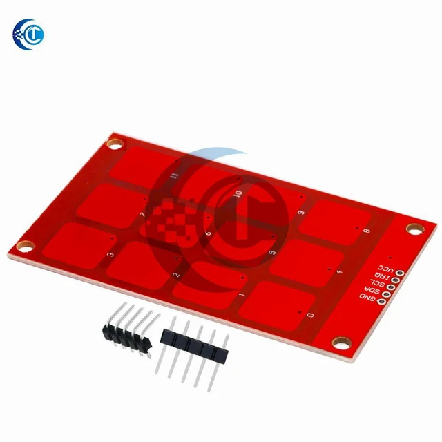Alt view image 3 of 3 - Capacitive Touch Sensor Keypad (MPR121): 12 Buttons, I2C Interface for -Ready Module