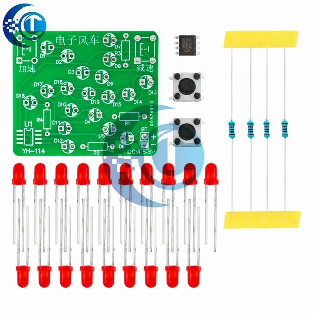 Alt view image 3 of 3 - Educational DIY Windmill Soldering Kit (1PC) 5V Speed-Controlle DC Motor & MCU Learning Board