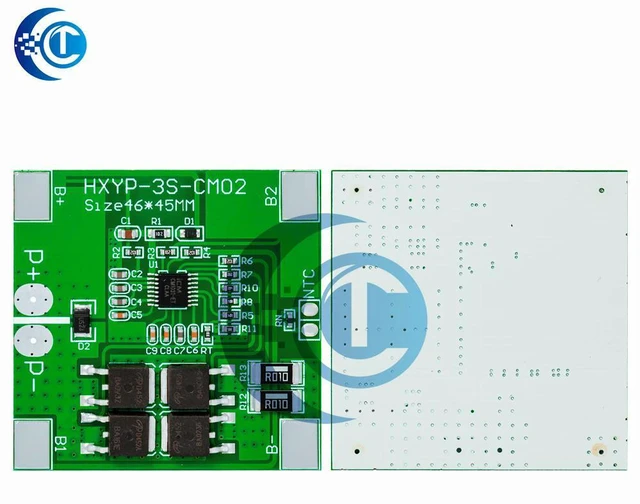 Alt view image 3 of 3 - 3S LiFePO4 BMS Protection Board: 9.6V/10.8V 14A 3.2V 4MOS Design, Optional Spray Coating