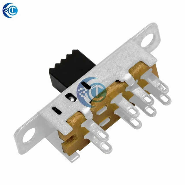 Alt view image 2 of 3 - 10Pcs SS23E04 Double Toggle Switch 8 Pins 3 files 2P3T DP3T Handle high 5mm small slide switch