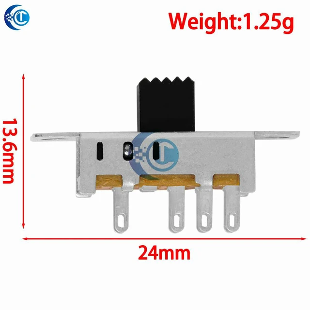 Alt view image 3 of 3 - 10Pcs SS23E04 Double Toggle Switch 8 Pins 3 files 2P3T DP3T Handle high 5mm small slide switch