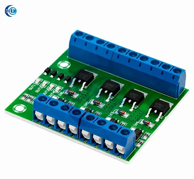 Alt view image 3 of 3 - MOS FET 4 Channel Pulse Trigger Switch Controller Board PWM Optocoupler Opto-isolator Driver Board for Motor LED Light