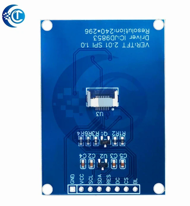 Alt view image 2 of 3 - 2.01 Inch TFT LCD Display Module JD9853 Driver IC 240×296 Resolution 8 Pin SPI Color LCD Screen for