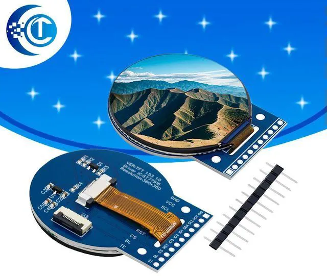 Main image of 360x360 Pixels 1.5-Inch Round TFT Display: ST77916 QSPI Color LCD Screen Compatible for