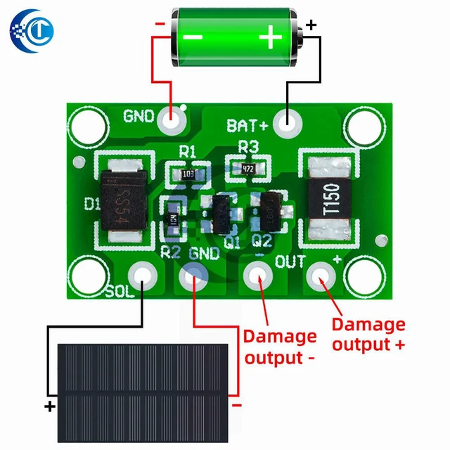 Alt view image 2 of 3 - Solar PCB Controller 3.2V 3.7V 6V 12V 1A Light Control Solar Lawn Lamp Landscape Lamp Switch Charger Controller Module