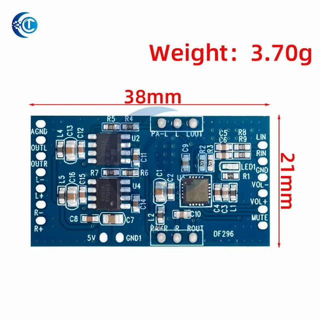 Alt view image 2 of 3 - Digital Audio Power Amplifier Module: 3W Amp Board with Button-Adjustable Electronic Volume Control