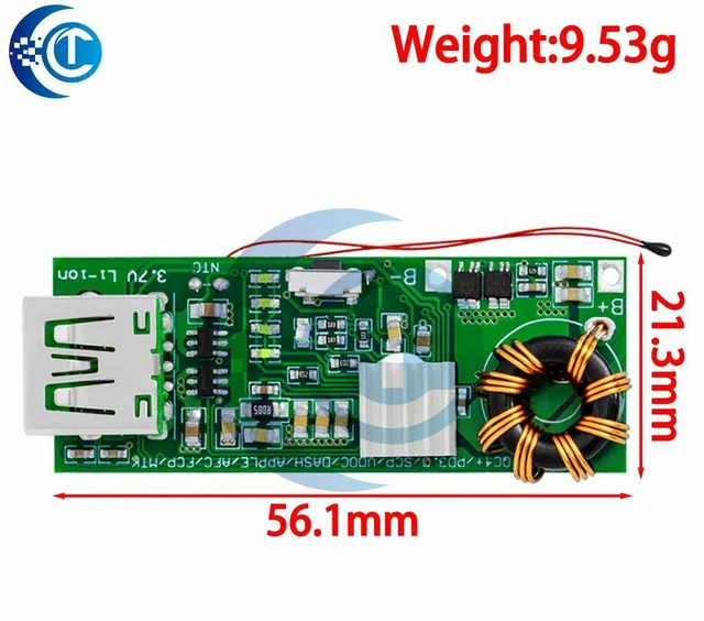 Alt view image 3 of 3 - PD/QC4.0/QC3.0 Dual-Way Quick Charge Board: Type-C USB for Power Banks & Phones (4.5A 18W, 3.7V-5V/9V Boost)