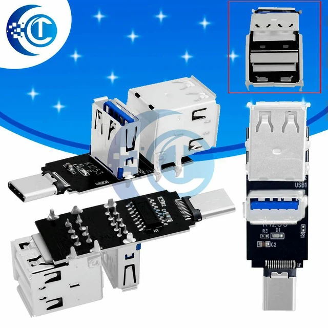 Main image of DIY USB Hub Expansion Board - 3-Port USB-A & Type-C Interface Converter for Electronics Projects