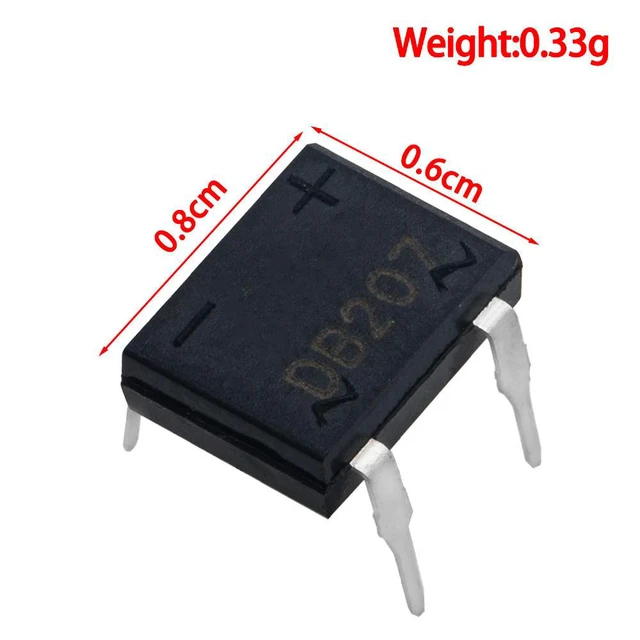 Alt view image 2 of 3 - 10pcs/lot diode bridge retifica DB207 DIP-4 DB207S DIP4 2A 1000V power diode rectifier 1000v electronic components