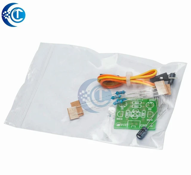 Alt view image 2 of 3 - DIY Kit 5MM LED Simple Flash Light Circuit Simple flashing Leds Circuit Board Kits Electronic Production Suite Parts
