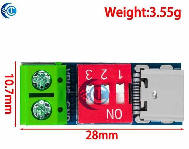 Alt view image 3 of 3 - USB Type-C PD/QC Fast Charging Trigger Module 12V Decoy Board Power Delivery Boost Module