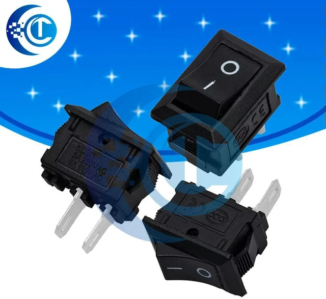 Main image of Compact KCD11 10×15mm Boat Switch (10PCS) - 2PIN SPST ON/OFF for Auto & Household Dashboards