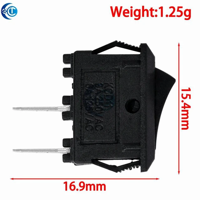 Alt view image 3 of 3 - Compact KCD11 10×15mm Boat Switch (10PCS) - 2PIN SPST ON/OFF for Auto & Household Dashboards