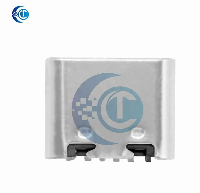 Alt view image 2 of 3 - 6Pin SMT Shielded Right Angle Type-C Female Socket 5 Pack, USB 3.1 Connector with Through-Hole Pins