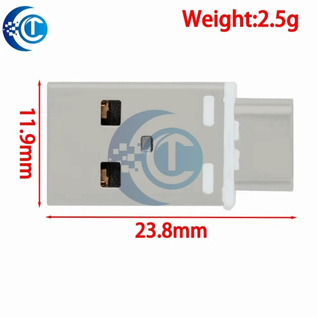 Alt view image 3 of 3 - QC4.0/QC3.0/PD 5A Fast Charging Adapter - Mini USB 3.1 Type-A to Type-C Converter for Mobile Chargers