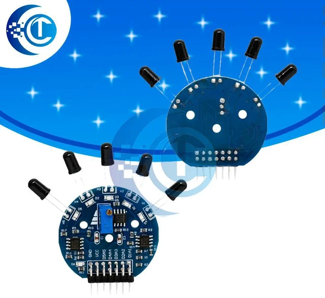 Main image of 5 Channel Flame Sensor Module, Analog Digital Dual Output Fire Detection Sensor for Fire Fighting Robot Projects