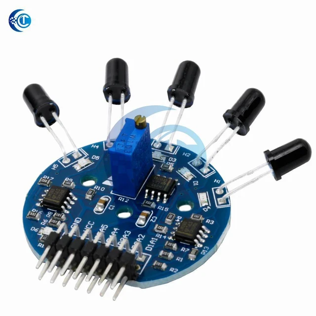 Alt view image 3 of 3 - 5 Channel Flame Sensor Module, Analog Digital Dual Output Fire Detection Sensor for Fire Fighting Robot Projects
