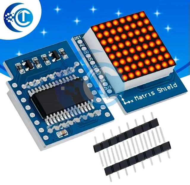 Alt view image 2 of 3 - 1PCS Matrix LED Shield V1.0.0 For WEMOS D1 Mini Digital Signal Output Controller Module 8 X 8 Dot Board Control